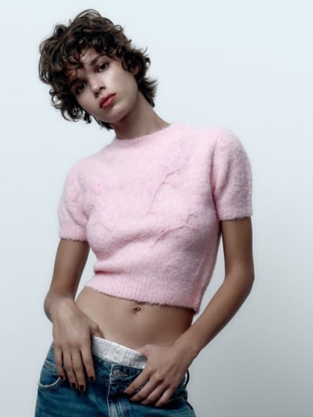 ZARA EMBROIDERED KNIT SWEATER